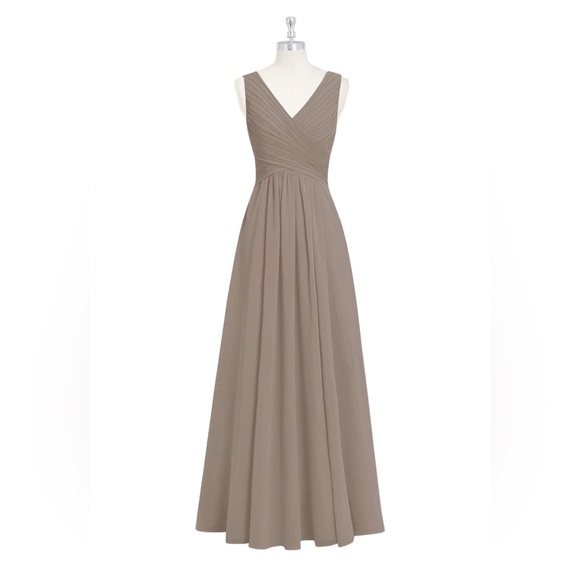 Azazie Dresses & Skirts - Azazie Flora Flowy Dress in Taupe